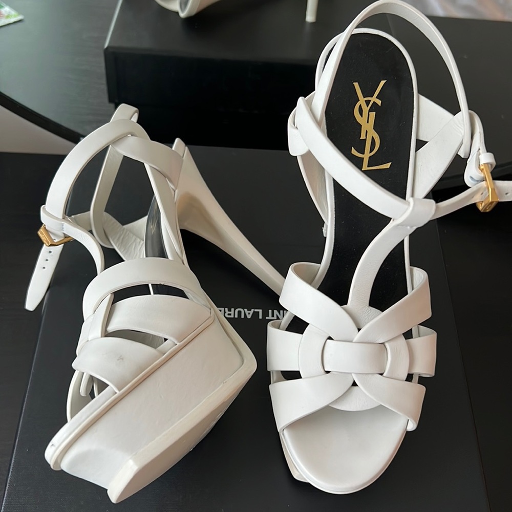 YSL Platform Tribute in white
